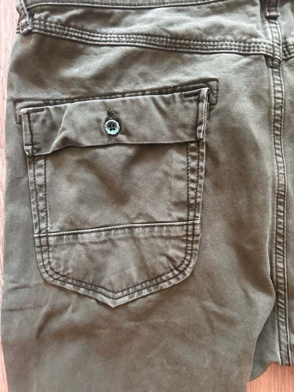 Scotch & Soda Amsterdams Blauw Mailer Olive Green Chino Pants W:34 L:32 - Picture 8 of 9